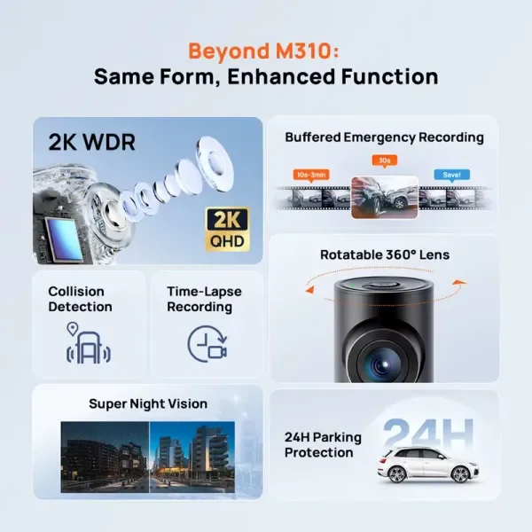 70mai Dash Cam M310 Plus 2K: La cámara de coche perfecta para tu seguridad