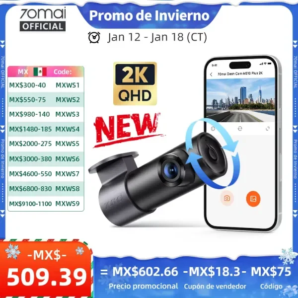 70mai Dash Cam M310 Plus 2K: La cámara de coche perfecta para tu seguridad